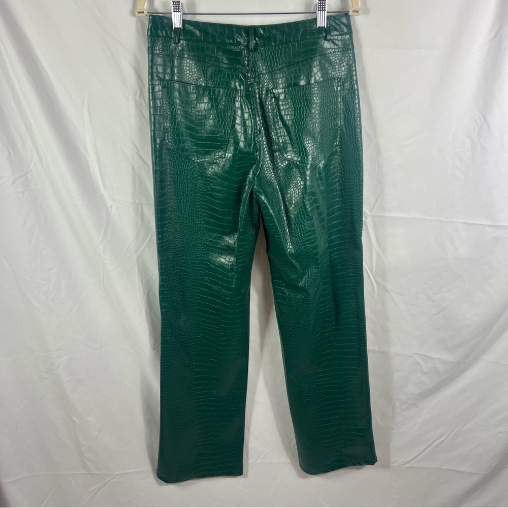 Forever 21 Teal Faux Croc Bootcut Pants - Picture 4 of 8